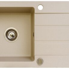 Zlewozmywak granitowy jednokomorowy z ociekaczem Maidsinks 76x44 1B 1D beż piaskowy (Pyragranit; kolor beżowy)