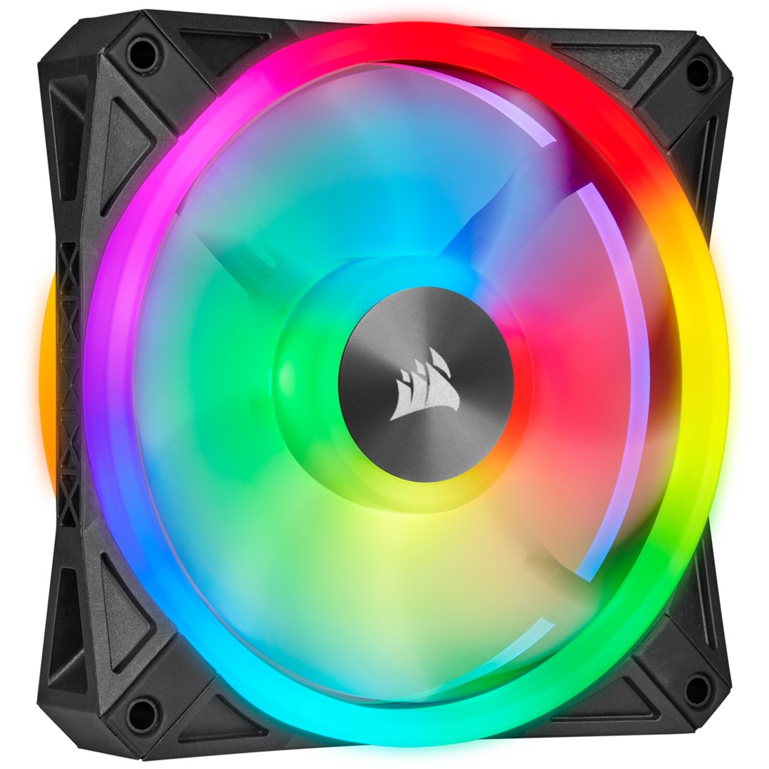 Korsarz | Zestaw podwójnych wentylatorów PWM 140 mm serii QL z węzłem oświetleniowym CORE | Podświetlenie QL140 RGB | Wentylator obudowy