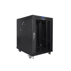 LANBERG SZAFA STOJĄCA RACK 19" 15U 600X800 DRZWI SZKLANE LCD CZARNA FF01-6815-12BL (FLAT PACK)