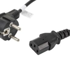 Kabel Lanberg CA-C13C-11CC-0018-BK (C13 / IEC C13 / IEC 320 C13 F - Schuko M; 1,8m; kolor czarny)