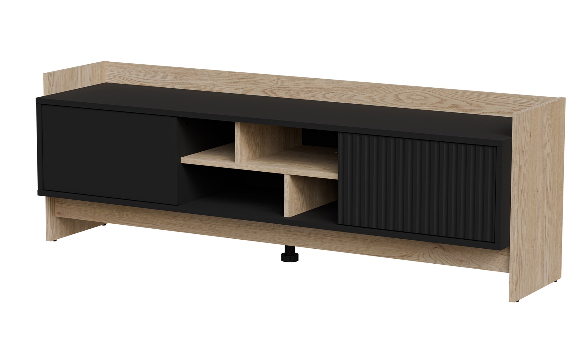 Szafka RTV PORTO 2D 150x38x50 dąb/czarny - obrazek 2
