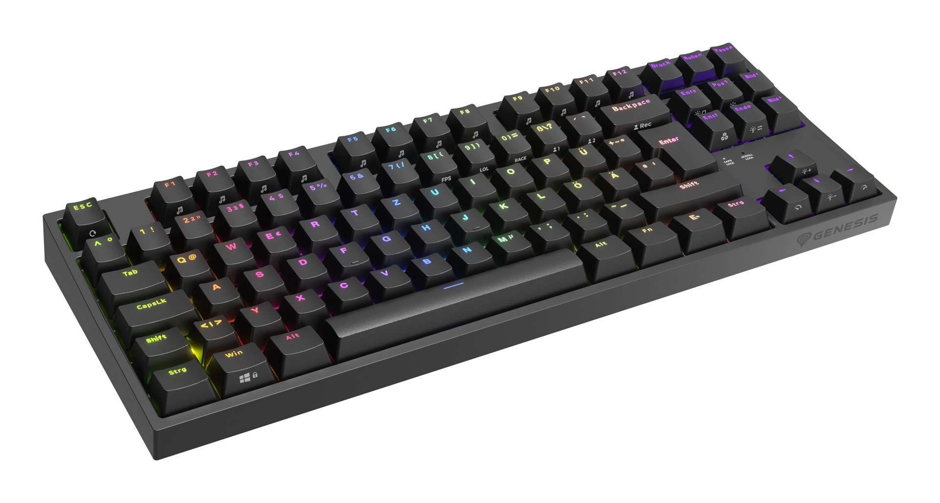 GENESIS Thor 404 TKL klawiatura Gaming USB QWERTZ Niemiecki Czarny - obrazek 2