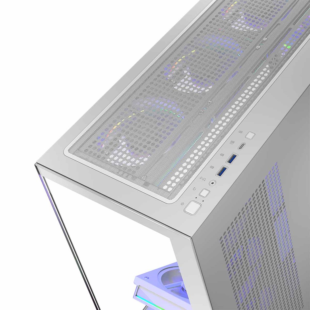 MODECOM OBUDOWA VOLCANO STELLAR ARGB MIDI 8F WHITE - obrazek 2