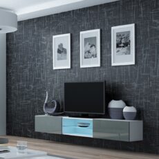 Szafka RTV VIGO GLASS 30/180/40 biały/szary połysk