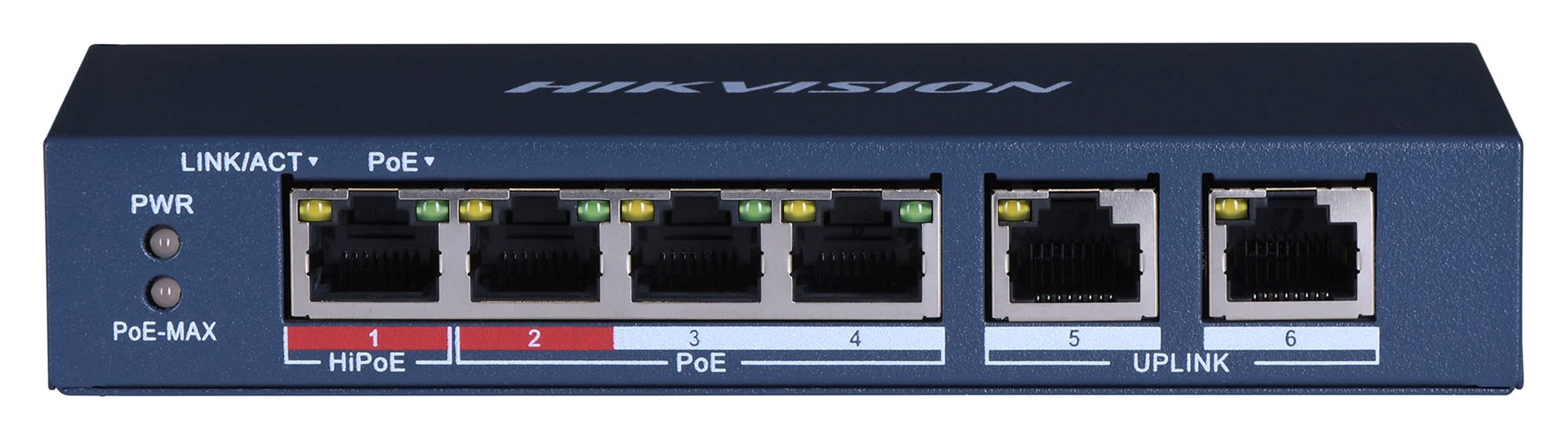 SWITCH POE HIKVISION DS-3E0106HP-E 6-PORTOWY - obrazek 2