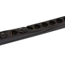 Listwa zasilająca Bachmann 19" ALU 1U SS, 8-drożna 35, szara, 2,0m, bez wyłącznika