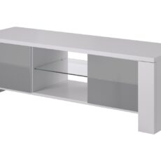 Szafka RTV WEST 42/130/42 biały/ szary połysk