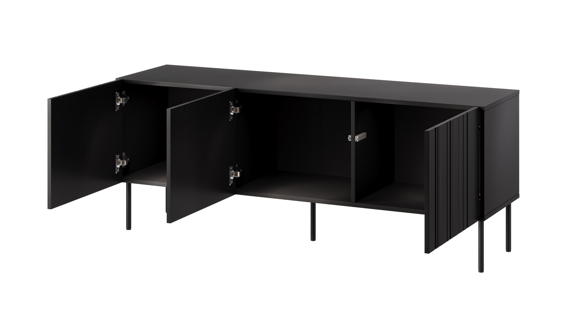 Szafka RTV ISLA 150,5x40x60 czarny mat - obrazek 2