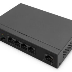 Digitus Przełącznik Gigabit Ethernet PoE, 4 porty PoE + 1 port uplink, dostępna moc zasilania PoE: 60 W
