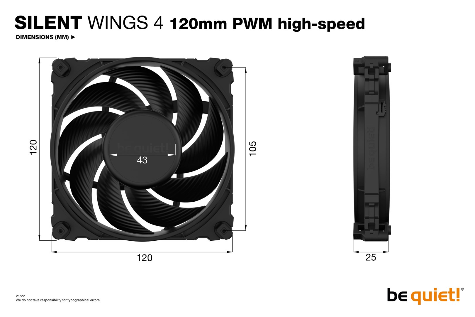 WENTYLATOR BE QUIET! SILENT WINGS 4 120mm PWM High - obrazek 2