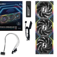 Lian Li UNI FAN SL Wireless LCD 120 Reverse Blade Obudowa komputera Wentylator 12 cm Czarny 3 szt.