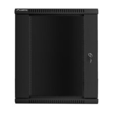 Lanberg Szafa rack 19 cali Wall-Mount 15U/600x450 V2 czarna, drzwi szklane