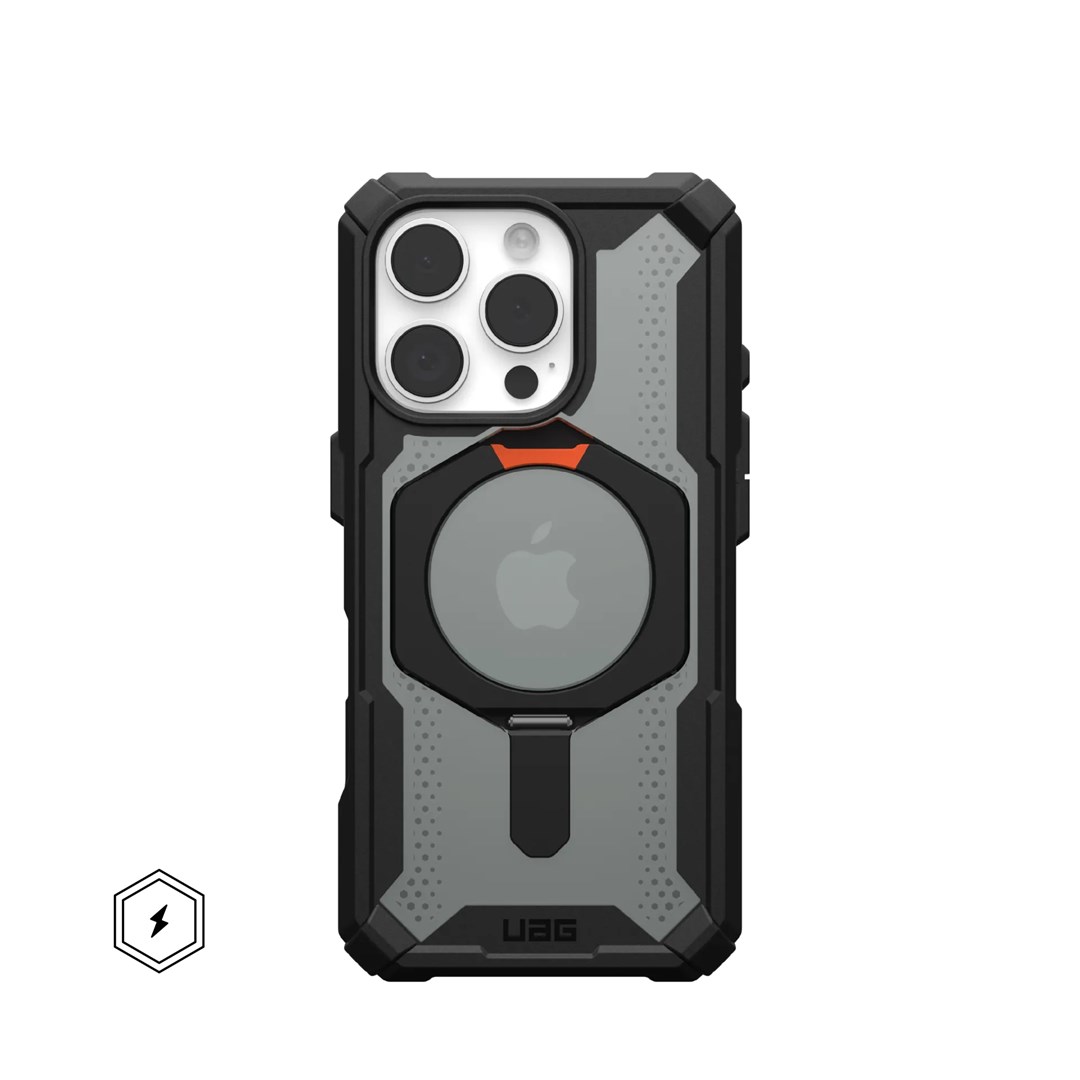 Obudowa ochronna UAG Plasma XTE Magsafe z podstawką do iPhone 16 Pro kompatybilna z MagSafe (black/orange)