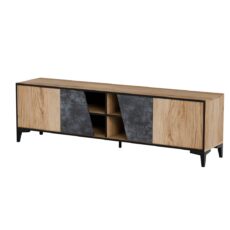 Szafka RTV 4D OVO 180x38xH53 dąb/beton