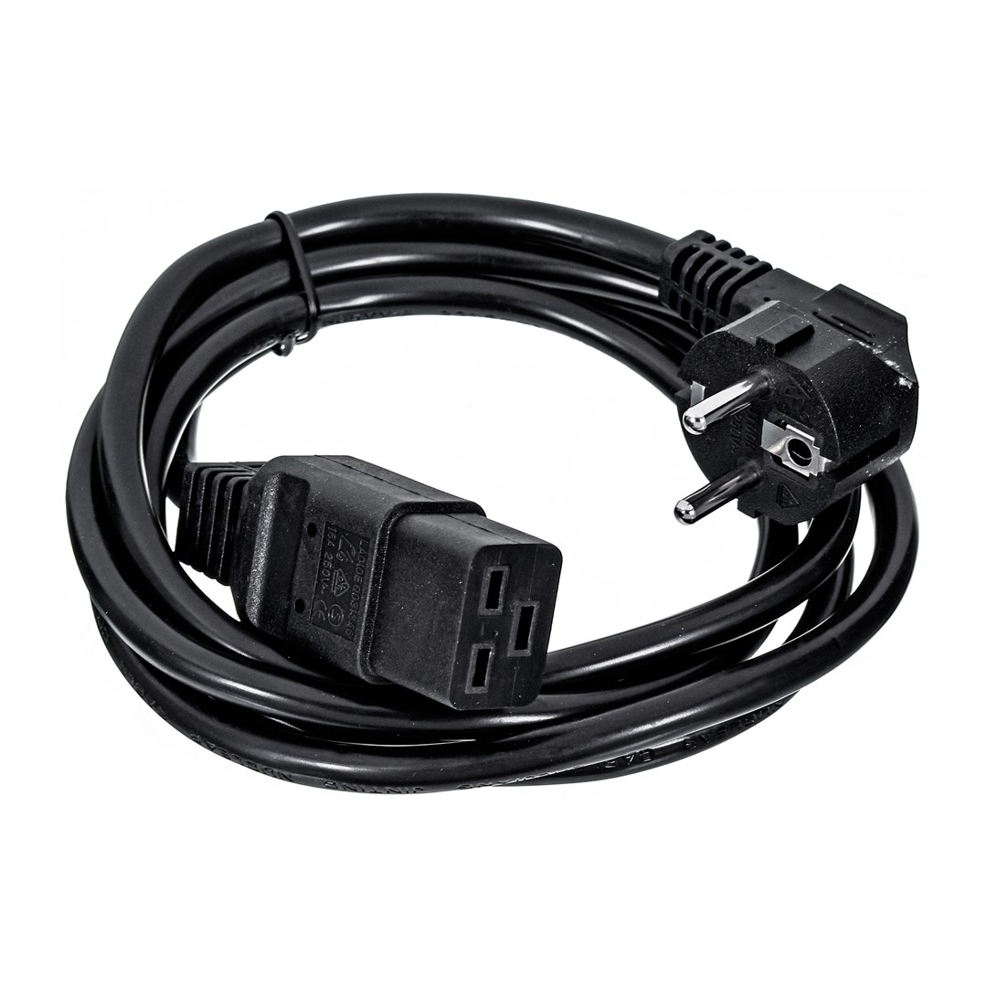 GEMBIRD KABEL ZASILAJĄCY SERWEROWY C19 (SCHUKO/IEC320) 16A, 1.8M, CZARNY