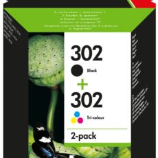 Tusz HP zestaw HP 302+HP 302, HP302+HP302=X4D37AE, zawiera czarny i kolor, F6U66AE+F6U65AE