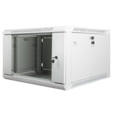 Szafa jednosekcyjna Lanberg WF01-6606-10S (6U; 368mm / 600mm / 600 mm; wisząca; Szklane; 19''; kolor szary)