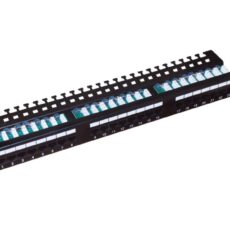 Patch panel A-LAN z półką, czarny PK013 (1U; 19"; kat. 5e; UTP; 24xRJ-45)