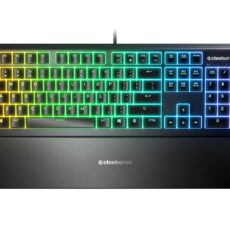 SteelSeries Apex 3 Gaming Keyboard, US Layout, Wired, Black SteelSeries Apex 3  Gaming keyboard IP32 water resistant for protection against spills, Customizable 10-zone RGB illumination reacts to games and Discord, Whisper quiet gaming switches last