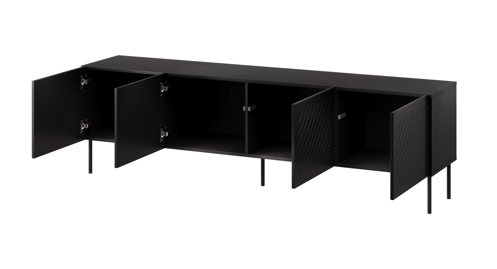 Szafka RTV SIENA 200x40x60 czarny mat - obrazek 2