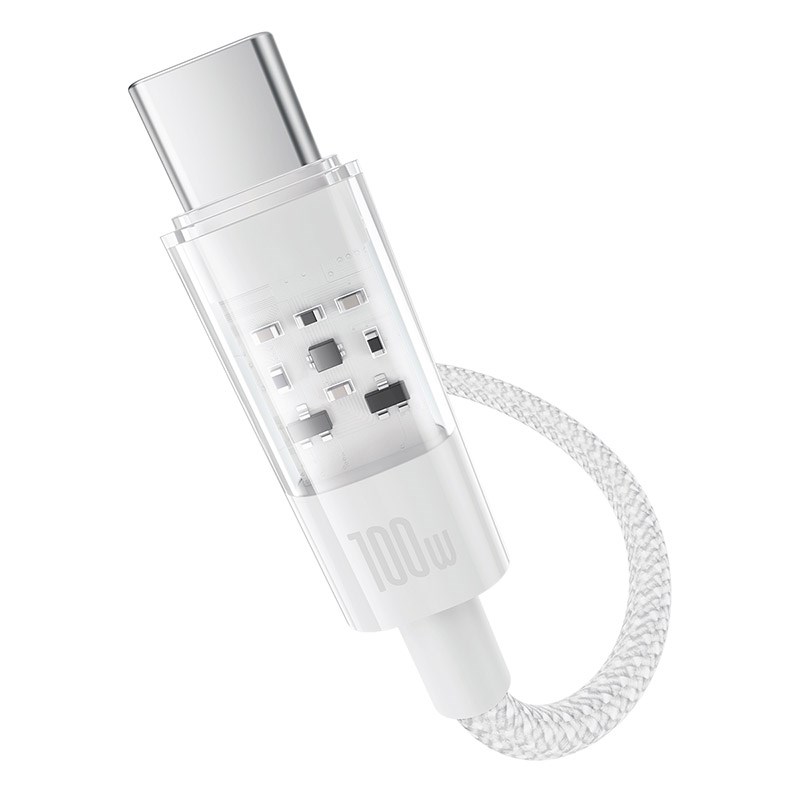 Kabel Baseus Gem USB-USB C 100W 2m (biały) - obrazek 2