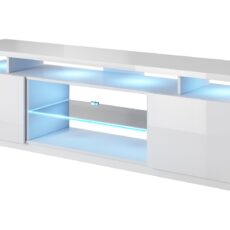 Szafka RTV EVA 180x40x52 biały/biały połysk