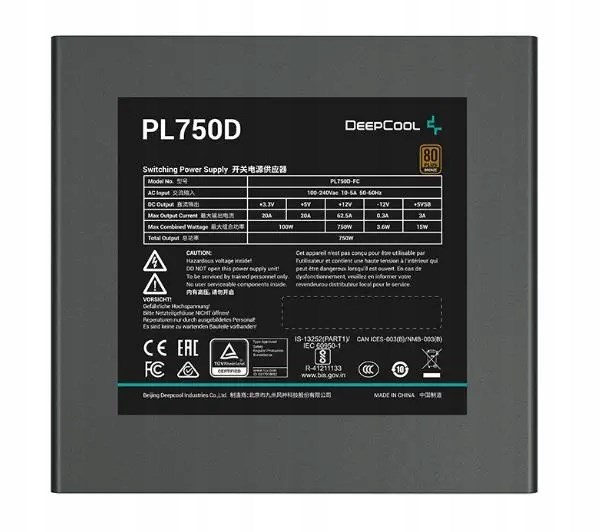 Zasilacz DeepCool PL750-D 750W 80 Plus Bronze - obrazek 2