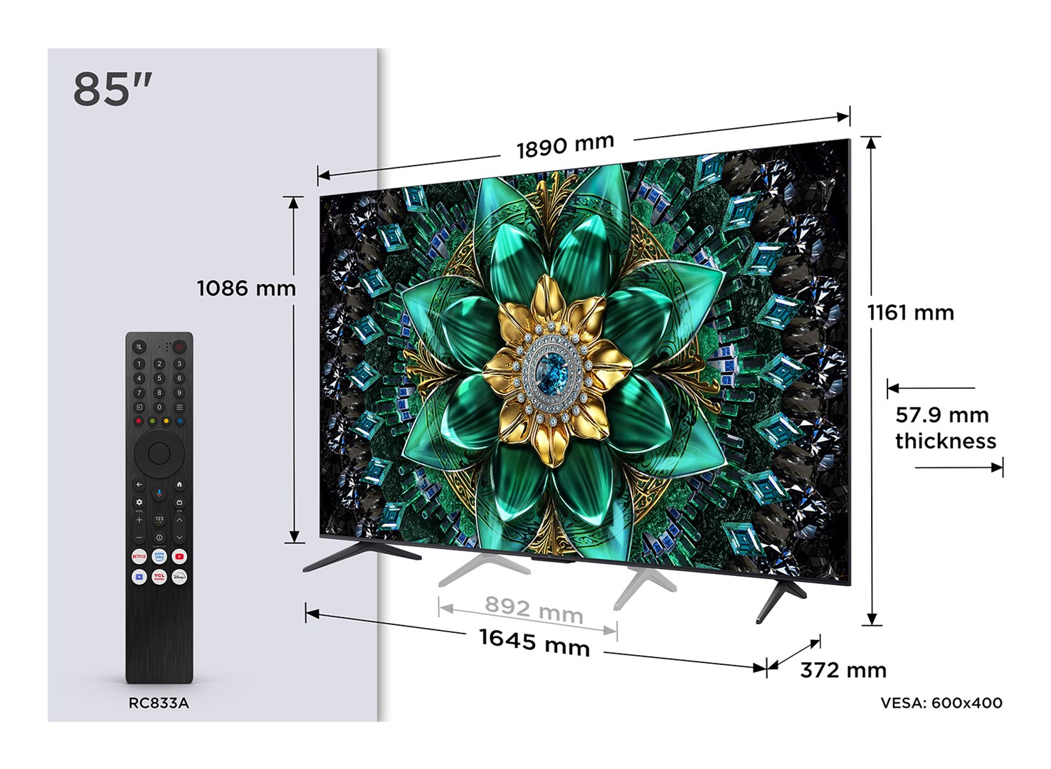 Telewizor 85" TCL 85Q6C - obrazek 2