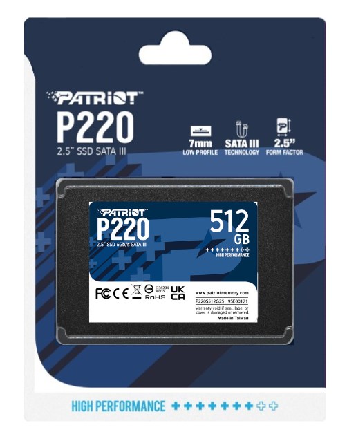 SSD PATRIOT P220 512GB SATA3 2,5" - obrazek 2