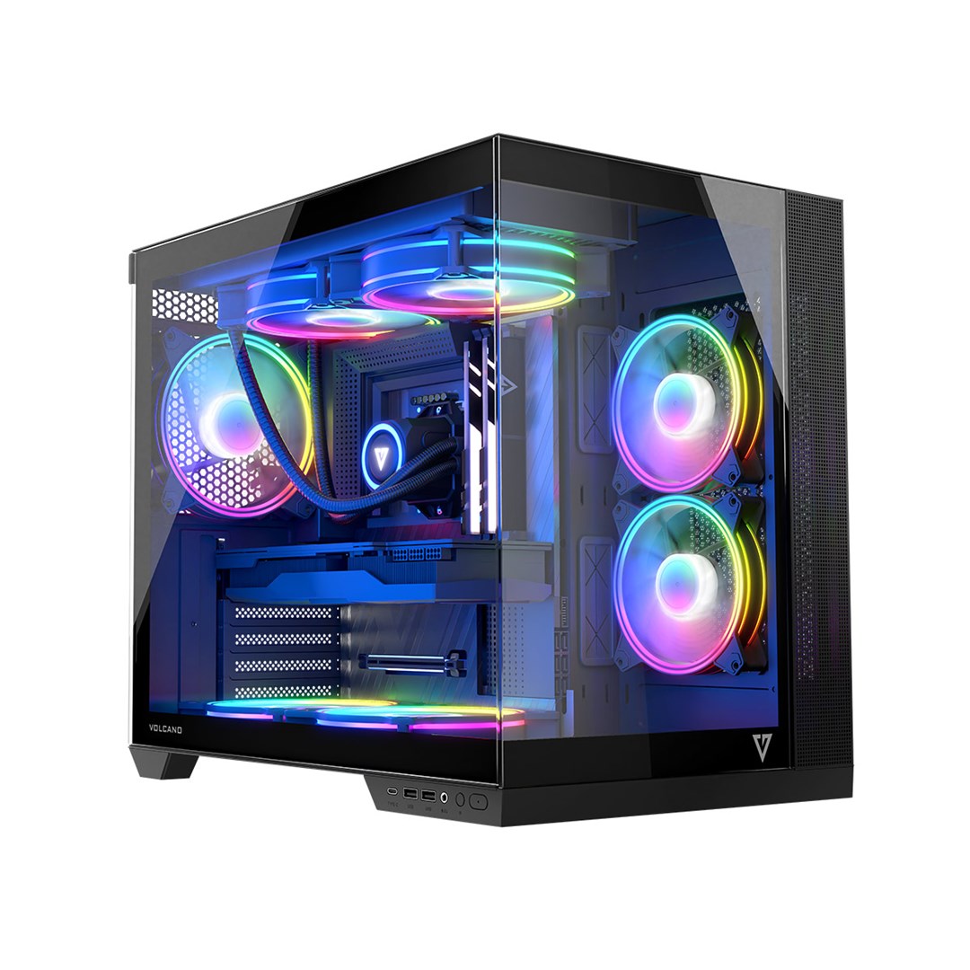 MODECOM OBUDOWA VOLCANO PANORAMA APEX ARGB 3F MIDI BLACK (WYPRZEDAŻ) - obrazek 2
