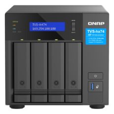 Qnap TVS-h474-PT-8G, Tower, 4 x 2.5"/3.5" SATA , Intel Pentium Gold G7400 2C/4T, 8GB (1x 8GB) DDR4 SODIMM (Max. 128GB), 2 x 2.5GbE, Single PSU, 250W