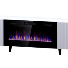 Szafka RTV PAFOS EF z kominkiem elektrycznym 180x42x49 biały mat