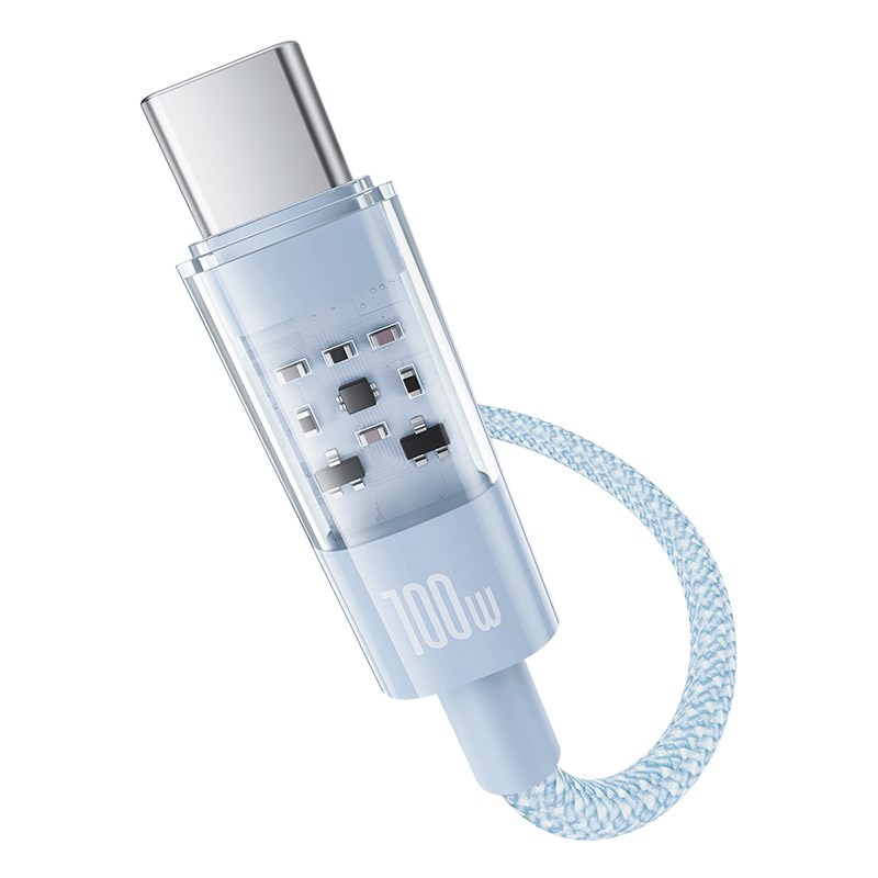 Kabel Baseus Gem USB-USB C 100W 1m (niebieski) - obrazek 2