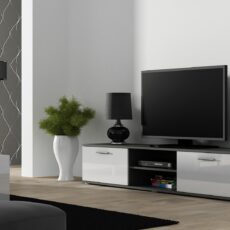 Szafka RTV SOHO 180 szary/ biały połysk
