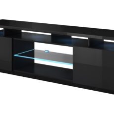 Szafka RTV EVA 180x40x52 czarny/czarny połysk