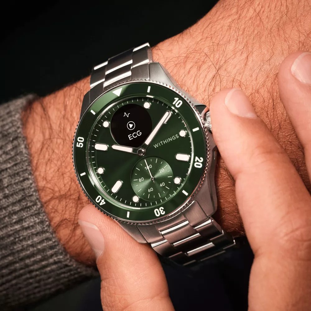 Zegarek Withings Scanwatch Nova - zegarek z funkcją EKG, pomiarem pulsu, SPO2 i temperatury oraz mierzeniem aktywności fizycznej i snu (42mm, green)