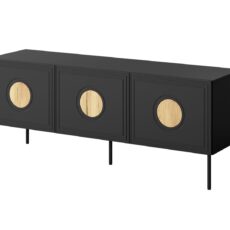 Szafka RTV PALAZZO 150x42x60 czarny + dąb craft