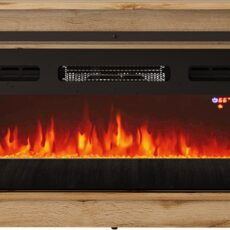 Szafka RTV GRANERO+kominek 200x56,7x35 dąb wotan