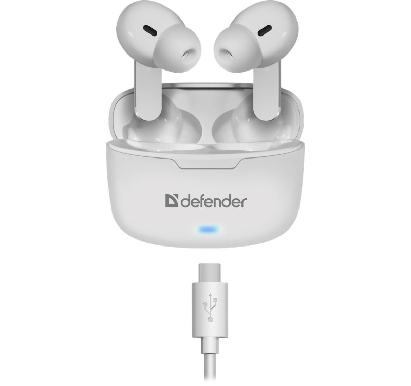 DEFENDER SŁUCHAWKI BLUETOOTH TWINS 903 DOUSZNE BIAŁE 63903 - obrazek 2