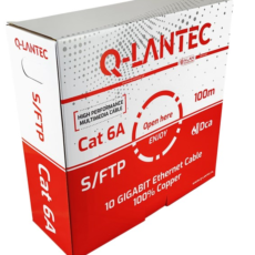 Q-LANTEC Kabel S/FTP kat.6A, sieciowy, skrętka, LSOH, Dca 4x2x23 AWG, 10Gb/s, szary, 100m (KIS6ALSOH100DQ)