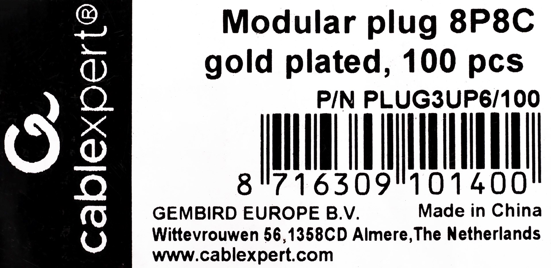 GEMBIRD WTYK RJ45 (100 SZTUK) KAT. 5E, UTP, 8P8C - obrazek 2