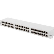 PATCH PANEL 48 PORT 1U 19" KAT.6 FTP EKRANOWANY SZARY LANBERG