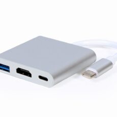 GEMBIRD GEMBIRD MULTI ADAPTER USB TYP-C (M) -> USB TYP-C; USB 3.0; HDMI SREBRNY