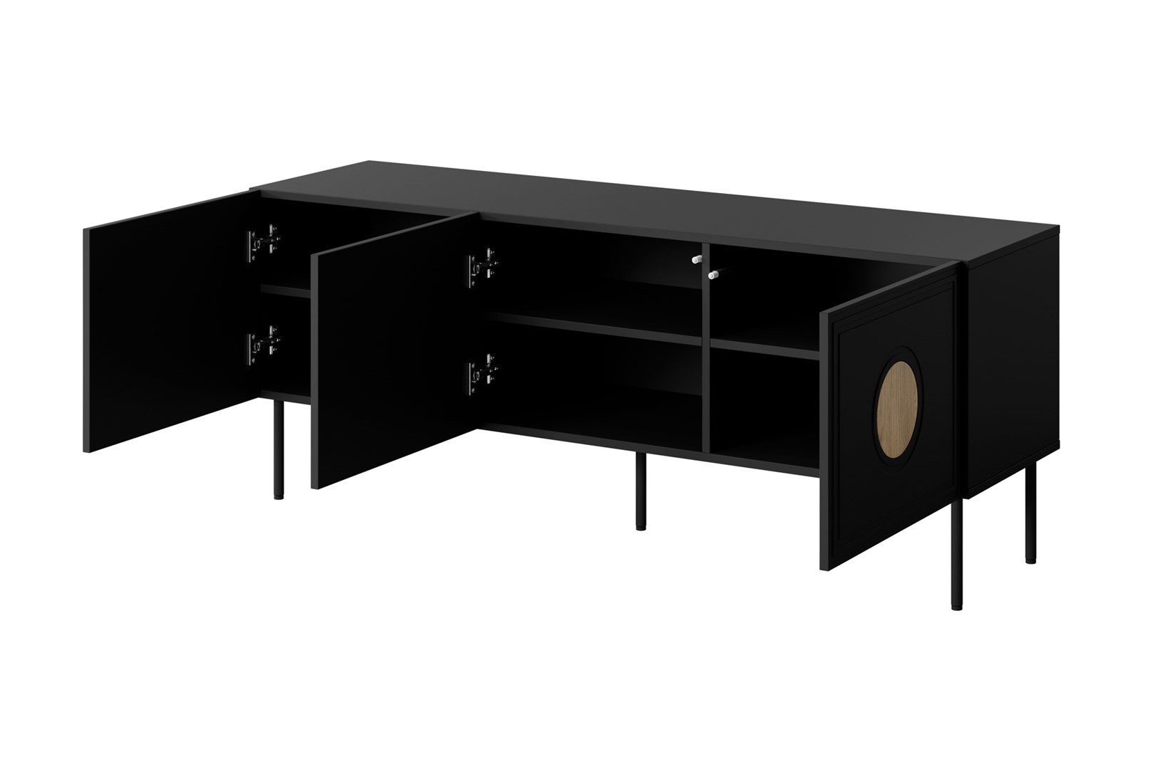 Szafka RTV PALAZZO 150x42x60 czarny + dąb craft - obrazek 2