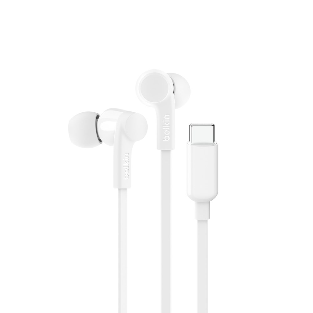 BELKIN SŁUCHAWKI PRZEWODOWE DOUSZNE USB-C, BIAŁE
