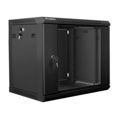 Szafa jednosekcyjna Lanberg WF01-6409-10B (9U; 502mm / 600mm / 450 mm; wisząca; Szklane; 19''; kolor czarny)