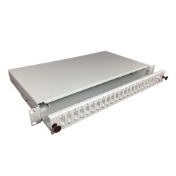 Alantec Przełącznica światłowodowa 24xSC duplex / 24xLC quad 19" 1U z płytą czołową oraz akcesoriami montażowymi (dławiki, opaski), wysuwalna (FOP-1U-24SCD-S)