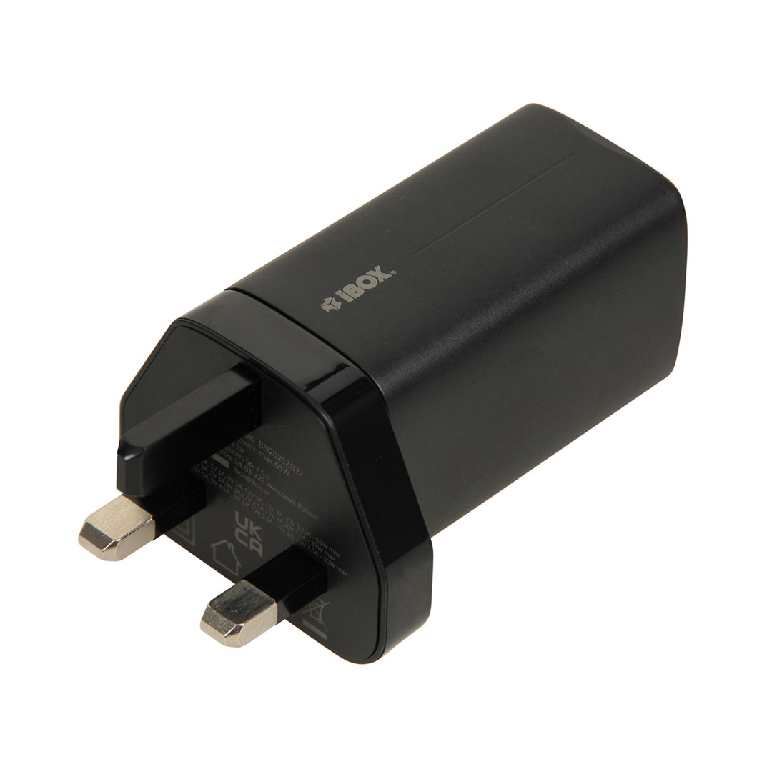 ŁADOWARKA SIECIOWA I-BOX C-65 GAN PD65W KABEL, CZARNA - obrazek 2