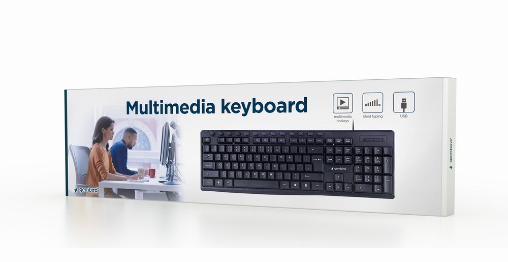 GEMBIRD KLAWIATURA MULTIMEDIALNA KB-UM-107 USB, US LAYOUT, CZARNA - obrazek 2