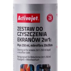 Activejet AOC-269 Zestaw do czyszczenia ekranów 2w1 250 ml., 20x20 cm